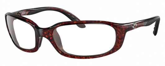 Profile View of Costa Del Mar BRINE READERS Designer Reading Eye Glasses in Brown Tortoise Havana Black Unisex Oval Full Rim Acetate 59 mm