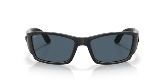 Front View of Costa Del Mar Corbina Unisex Designer Sunglasses Black/Polarized Gray 580P 62 mm