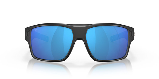 Front View of Costa Del Mar Diego Unisex Sunglass Black/Polarized Blue Mirror 580G GLASS 62 mm
