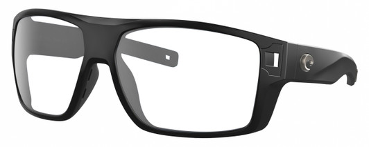 Profile View of Costa Del Mar Diego Designer Reading Eye Glasses in Matte Black Unisex Square Full Rim Acetate 62 mm