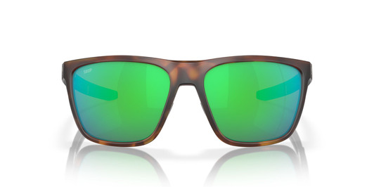 Front View of Costa Del Mar Ferg Unisex Sunglass in Tortoise/Polarized Green Mirror 580P 59 mm