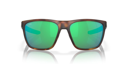 Front View of Costa Del Mar Ferg Unisex Sunglass in Tortoise/Polarized Green Mirror 580G 59 mm