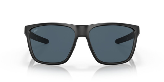 Front View of Costa Del Mar Ferg XL Unisex Designer Sunglasses Black/Polarized Gray 580P 62 mm