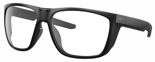 Profile View of Costa Del Mar Ferg XL Designer Progressive Lens Blue Light Blocking Eyeglasses in Matte Black Unisex Panthos Full Rim Acetate 62 mm