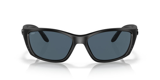 Front View of Costa Del Mar Fisch Unisex Sunglasses in Black Blackout/Polarized Gray 580P 64mm