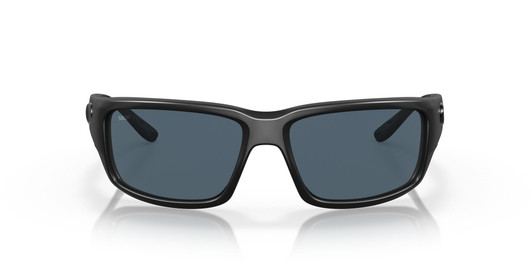 Front View of Costa Del Mar Fantail Unisex Sunglasses Black Blackout/Polarized Gray 580P 59 mm