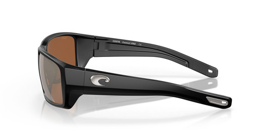 Side View of Costa Del Mar Fantail Pro Sunglass Black/Polarize Copper Silver Mirror 580G 60mm