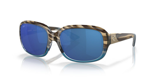 Profile View of Costa Del Mar Gannet Womens Sunglass Brown Wahoo/Polarized Blue Mirror 580P 58mm