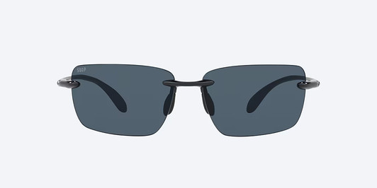 Front View of Costa Del Mar Gulf Shore Unisex Rimless Sunglass Black/Polarized Gray 580P 66 mm