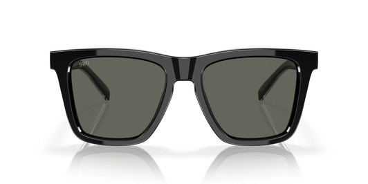 Front View of Costa Del Mar Keramas Unisex Sunglasses in Black Silver/Polarized Gray 580G 54mm