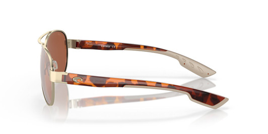 Side View of Costa Del Mar Loreto Sunglass Rose Gold/Polarized Copper Silver Mirror 580P 56mm