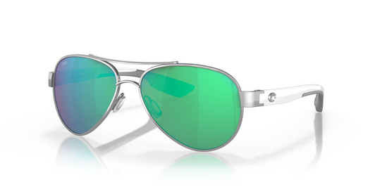 Profile View of Costa Del Mar Loreto Women's Sunglasses Silver/Polarized Green Mirror 580G 56 mm