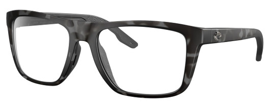 Profile View of Costa Del Mar Mainsail Designer Blue Light Blocking Eyeglasses in Matte Gray Tiger Shark Unisex Rectangular Full Rim Acetate 55 mm