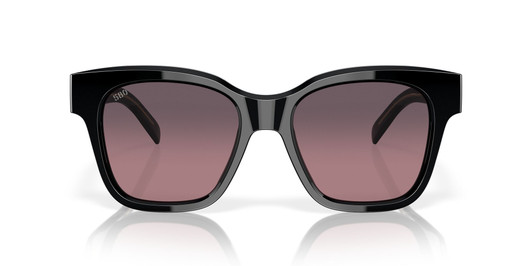Front View of Costa Del Mar Nusa Cat Eye Sunglass Black Gold/Polarized Rose Gradient 580G 54mm