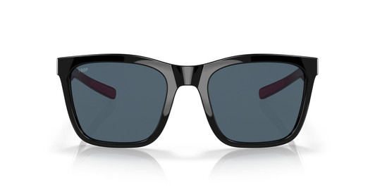 Front View of Costa Del Mar Panga Cat Eye Sunglasses in Black Fuchsia/Polarized Gray 580P 56mm