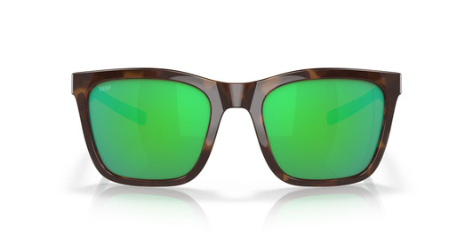 Front View of Costa Del Mar Panga Cat Eye Sunglasses Tortoise/Polarized Green Mirror 580P 56mm