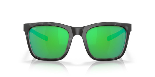 Front View of Costa Del Mar Panga Sunglasses in Gray Tortoise/Polarized Green Mirror 580P 56mm