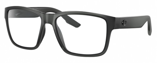 Profile View of Costa Del Mar Paunch Designer Reading Eye Glasses in Matte Smoke Gray Crystal Unisex Square Full Rim Acetate 57 mm