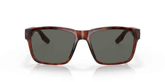 Front View of Costa Del Mar Paunch Unisex Sunglasses Tortoise Havana/Polarized Gray 580G 57 mm