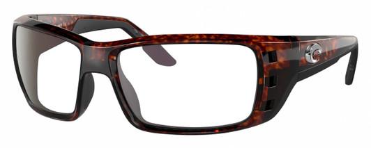 Profile View of Costa Del Mar Permit Designer Reading Eye Glasses in Brown Tortoise Havana Black Unisex Rectangular Full Rim Acetate 63 mm