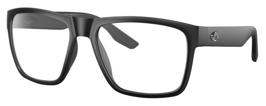 Profile View of Costa Del Mar Paunch XL Designer Blue Light Blocking Eyeglasses in Matte Black Unisex Square Full Rim Acetate 59 mm