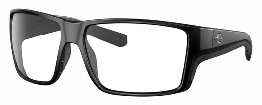 Profile View of Costa Del Mar Reefton Pro Designer Reading Eye Glasses in Matte Black Unisex Rectangular Full Rim Acetate 63 mm