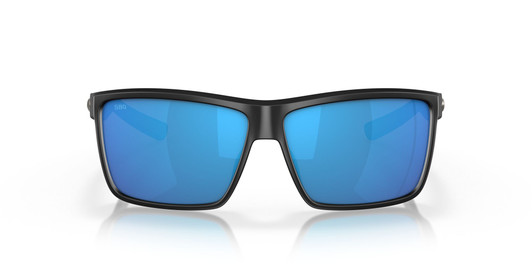 Front View of Costa Del Mar Rinconcito Unisex Sunglasses Black/Polarized Blue Mirror 580G 60mm