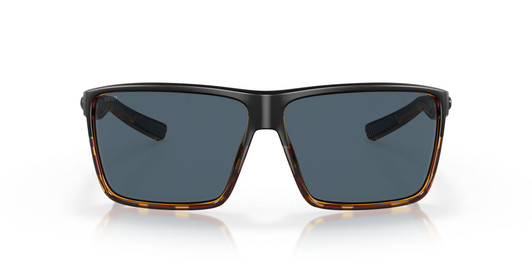 Front View of Costa Del Mar Rincon Unisex Sunglass in Black Tortoise/Polarized Gray 580P 63 mm