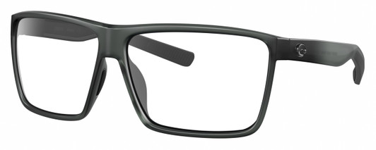 Profile View of Costa Del Mar Rincon Designer Bi-Focal Prescription Rx Eyeglasses in Matte Smoke Gray Crystal Unisex Square Full Rim Acetate 63 mm