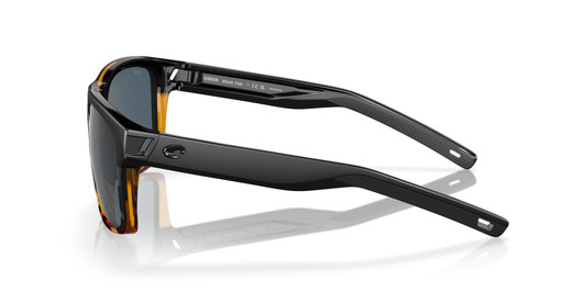 Side View of Costa Del Mar Slack Tide Unisex Sunglass Black Tortoise/Polarized Gray 580P 60mm