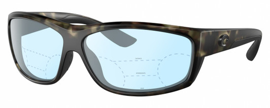 Profile View of Costa Del Mar Salt Break Designer Progressive Lens Blue Light Blocking Eyeglasses in Matte Brown Gray Crystal Black Wetlands Unisex Rectangular Full Rim Acetate 65 mm