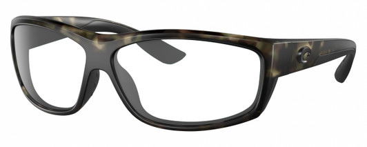 Profile View of Costa Del Mar Salt Break Designer Progressive Lens Blue Light Blocking Eyeglasses in Matte Brown Gray Crystal Black Wetlands Unisex Rectangular Full Rim Acetate 65 mm
