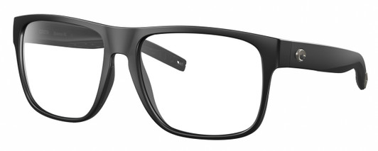 Profile View of Costa Del Mar Spearo XL Designer Single Vision Prescription Rx Eyeglasses in Matte Black Unisex Square Full Rim Acetate 59 mm