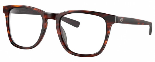 Profile View of Costa Del Mar Sullivan Designer Reading Eye Glasses in Matte Amber Brown Tortoise Havana Unisex Panthos Full Rim Acetate 53 mm