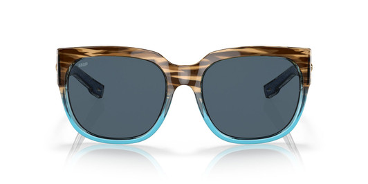 Front View of Costa Del Mar Waterwoman II Cateye Sunglass Brown Wahoo/Polarized Gray 580P 58mm