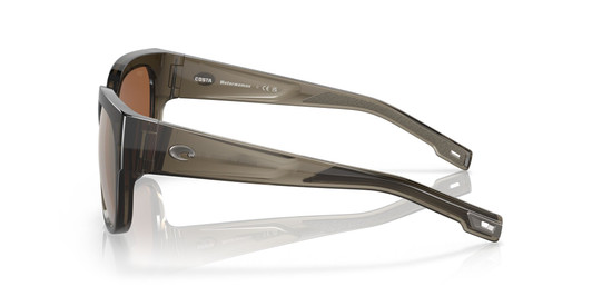 Side View of Costa Waterwoman Cat Eye Sunglass Taupe/Polarized Copper Silver Mirror 580G 55mm