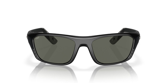 Front View of Costa Del Mar Whitetip Pro Unisex Sunglass Black/Polarized Gray 580G GLASS 57 mm