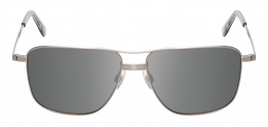 Front View of American Optical Airman Unisex Designer Pilot Sunglasses Pewter Clear/Grey 56 mm