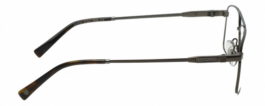 Side View of Chopard VCHF56-0568 Designer Bi-Focal Prescription Rx Eyeglasses in Shiny Black Gunmetal Tortoise Havana Brown Mens Rectangular Full Rim Metal 57 mm