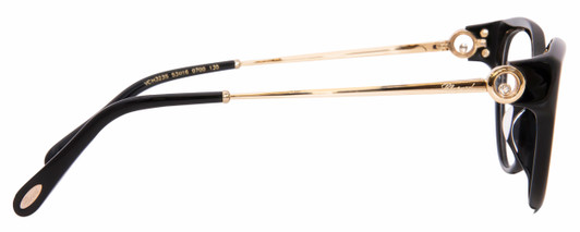 Side View of Chopard 23KT Gold Plated VCH323S-0700 Cateye Reading Glasses Black/Gemstone 53mm