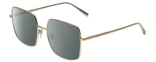 Profile View of Chopard VCHF49M-0300 Designer Polarized Sunglasses with Custom Cut Smoke Grey Lenses in Shiny Gold Ladies Square Full Rim Metal 55 mm