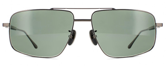 Front View of Chopard Titanium SCHF21M-568P Mens Sunglasses Gunmetal/Polarized G15 Green 60 mm