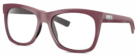 Profile View of Costa Del Mar Caldera Designer Progressive Lens Prescription Rx Eyeglasses in Matte Plum Purple Silver Unisex Square Full Rim Acetate 55 mm