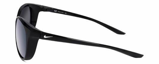 Side View of NIKE ESSENCE CT8234 Unisex Sunglasses Black White/Grey Silver Flash Mirror 56 mm