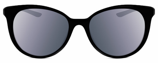 Front View of NIKE ESSENCE CT8234 Unisex Sunglasses Black White/Grey Silver Flash Mirror 56 mm