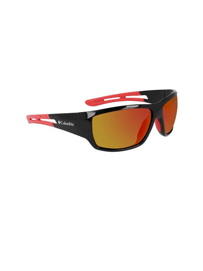 Side View of NIKE C525SP UTILIZER Men's Sunglasses in Black Orange/Polarized Gold Mirror 62mm