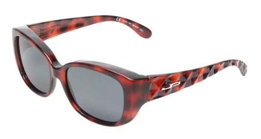 Profile View of JP Jonathan Paul Beverly Fitovers Sunglasses Crystal Red Tortoise&Polarized Grey