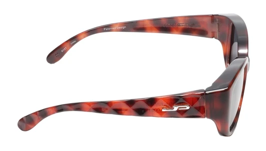 Side View of JP Jonathan Paul Beverly Fitovers Sunglasses Crystal Red Tortoise&Polarized Grey