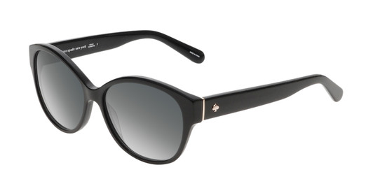 Profile View of Kate Spade KIERST2-807-Y7 Women's Cat Eye Sunglasses in Black/Grey Gradient 56mm