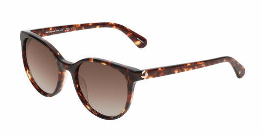 Profile View of Kate Spade MELANIE Polarized Sunglasses Havana Tortoise Gold/Brown Gradient 52mm